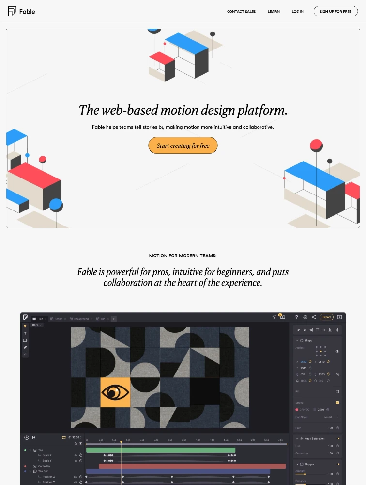 Fable website design - Lapa Ninja