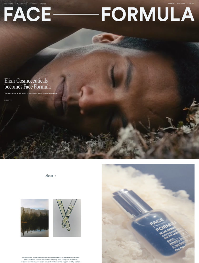 Face Formula Landing Page Example