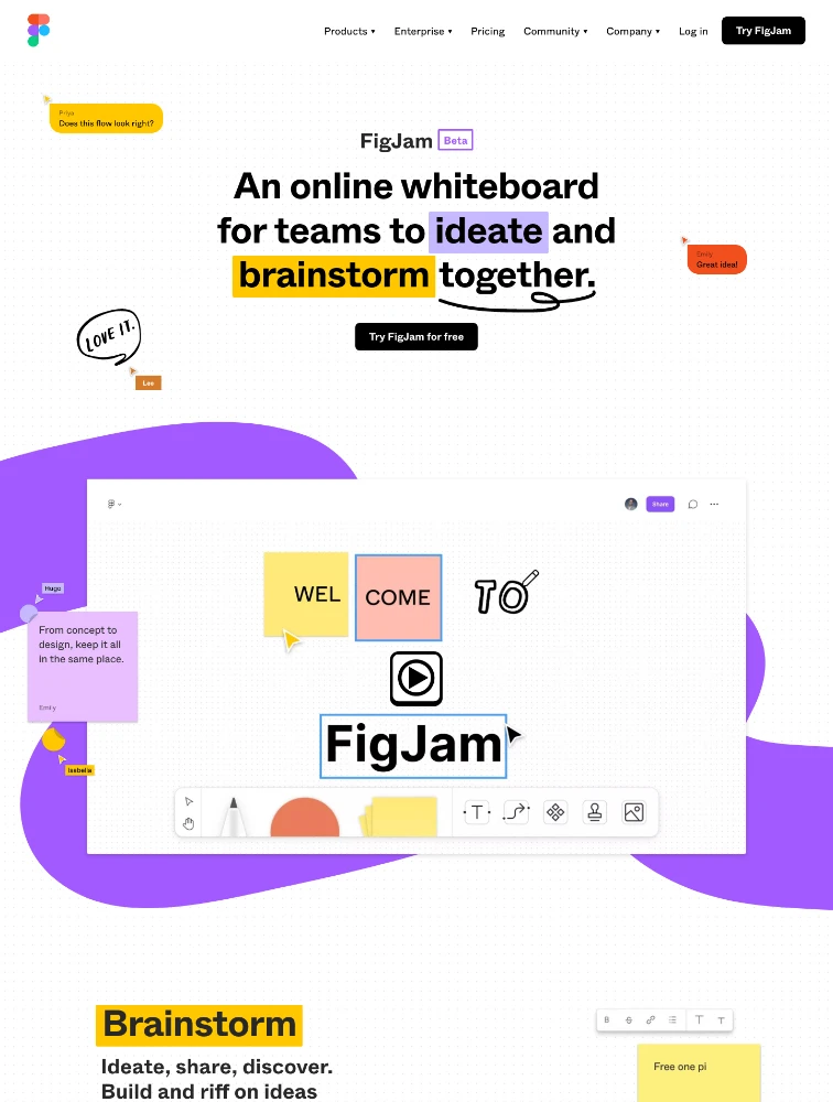 FigJam Landing Page Design
