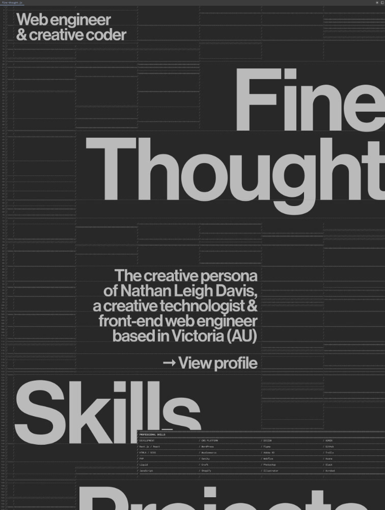 Fine Thought Landing Page Example