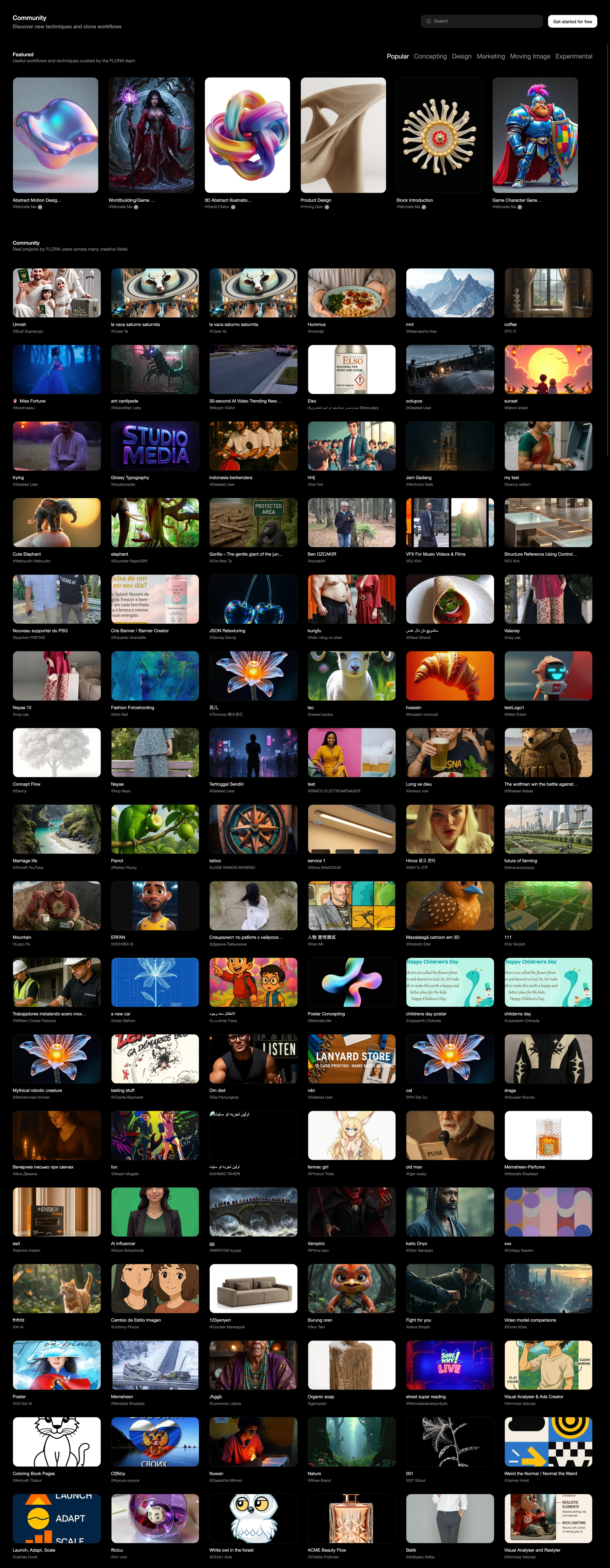 FLORA Landing Page Example: Your Intelligent Canvas. Every creative AI tool, thoughtfully connected.