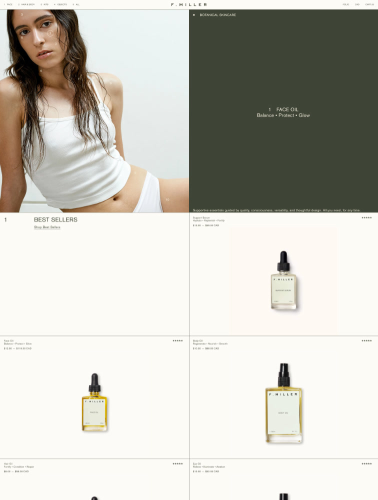 F. MILLER Landing Page Example