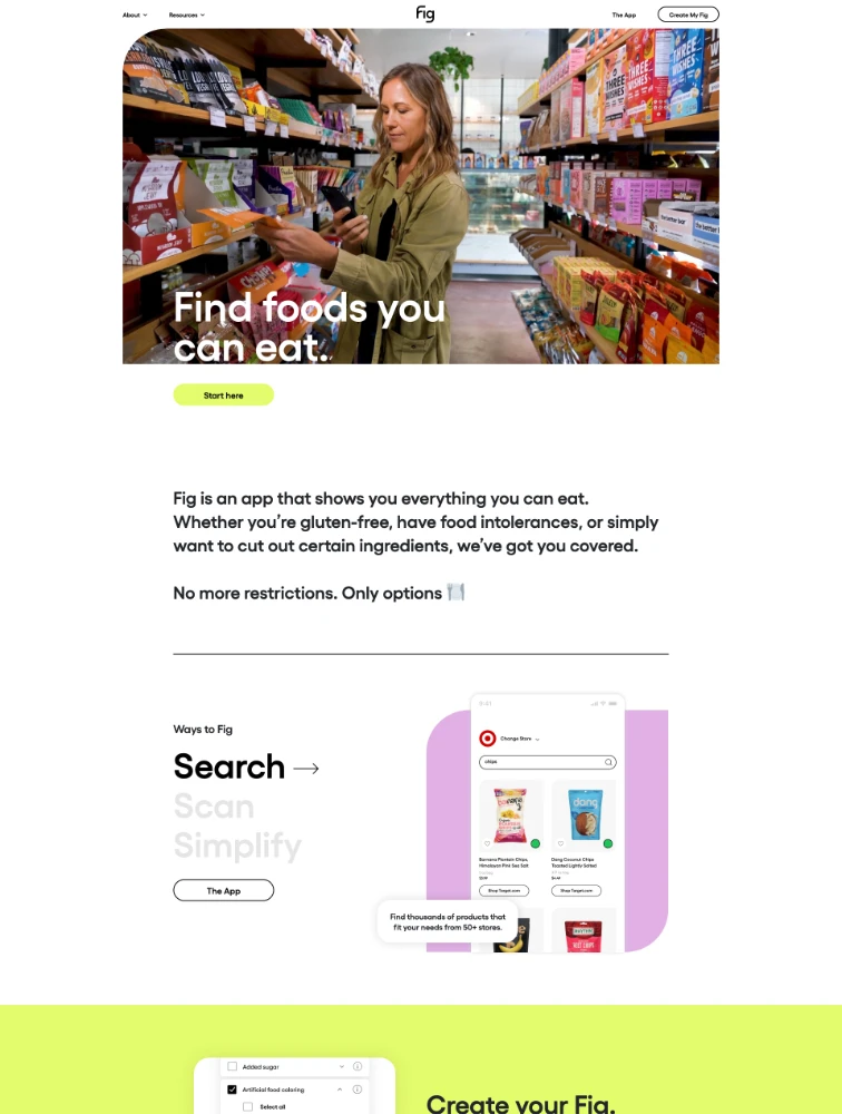Fig website design - Lapa Ninja
