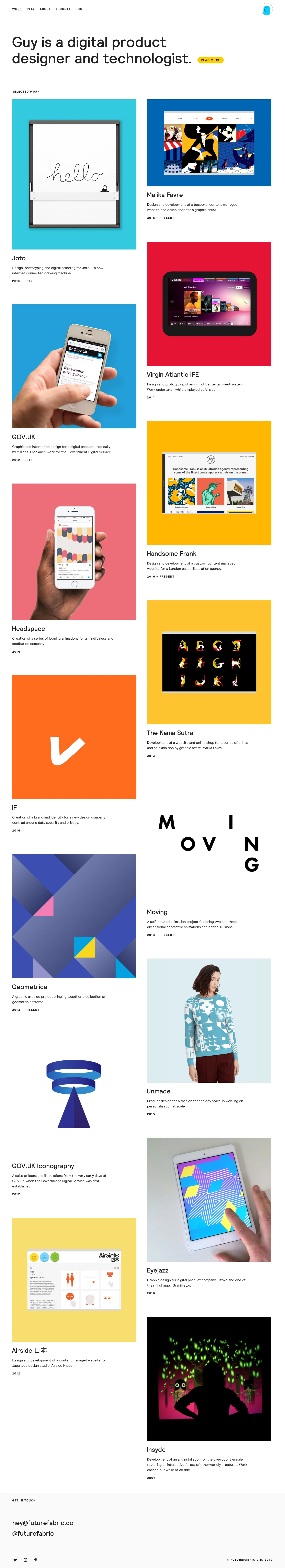 Guy Moorhouse Landing Page Example: Guy is a digital product designer and technologist