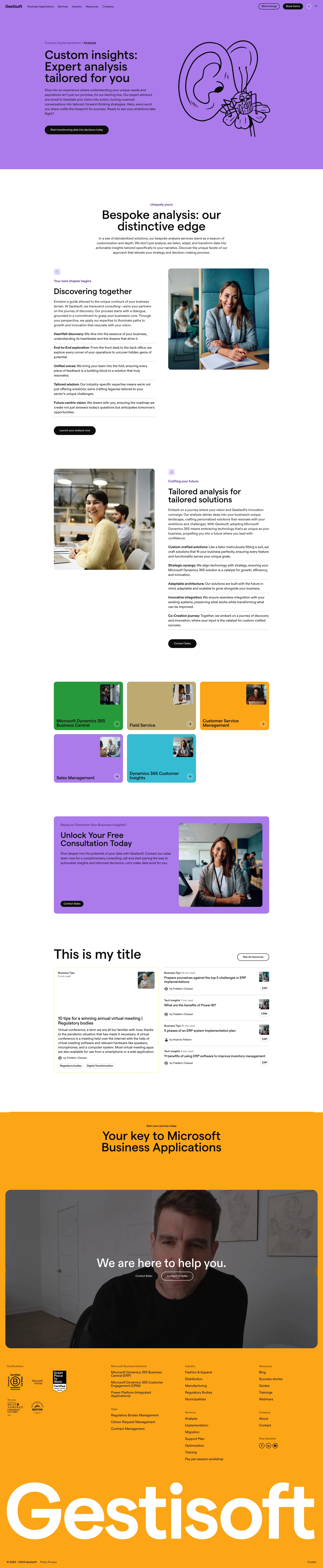 Gestisoft Landing Page Example: We're not your average solution provider; We shape Microsoft business solutions that champion commercial proficiency and help our clients unlock value at scale.