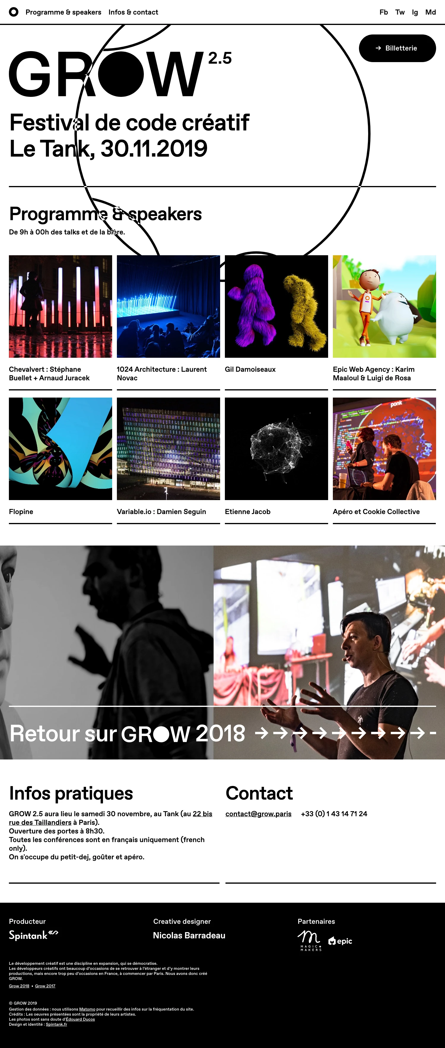GROW Paris 2.5 Landing Page Example: GROW 2.5 will be held on november 30th at @letankparis