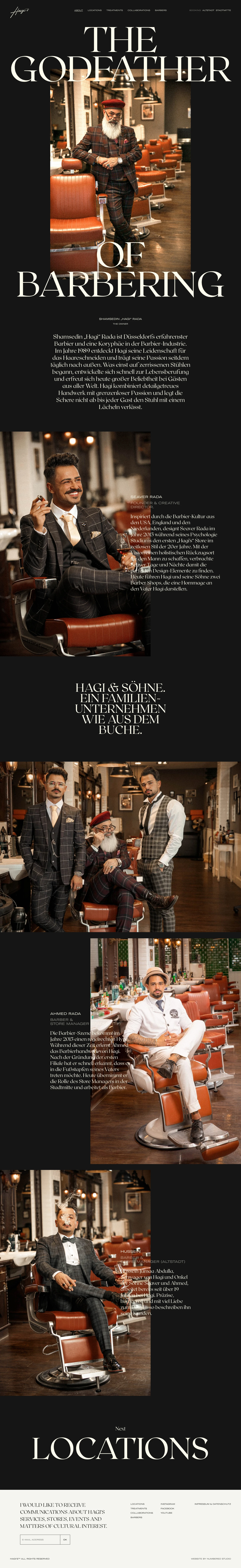 Hagi's Barber Shop Landing Page Example: Bridging the gap between timeless interior design and traditional craftsmanship.