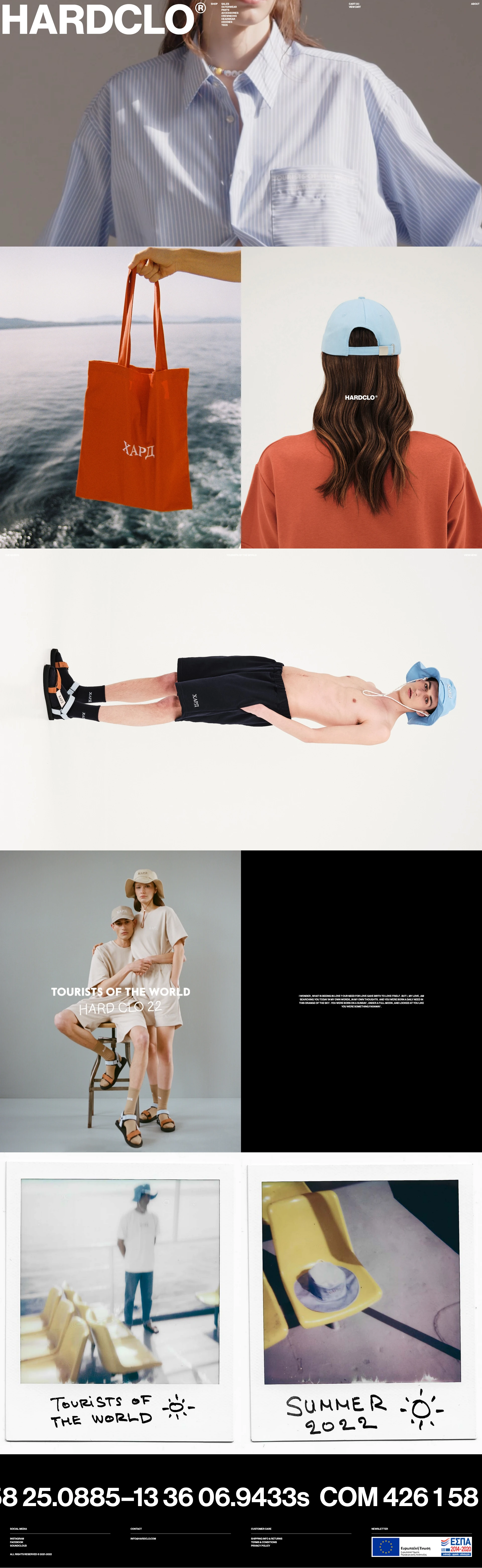 HARDCLO Landing Page Example: Tourists of the World SS22 collection out now.