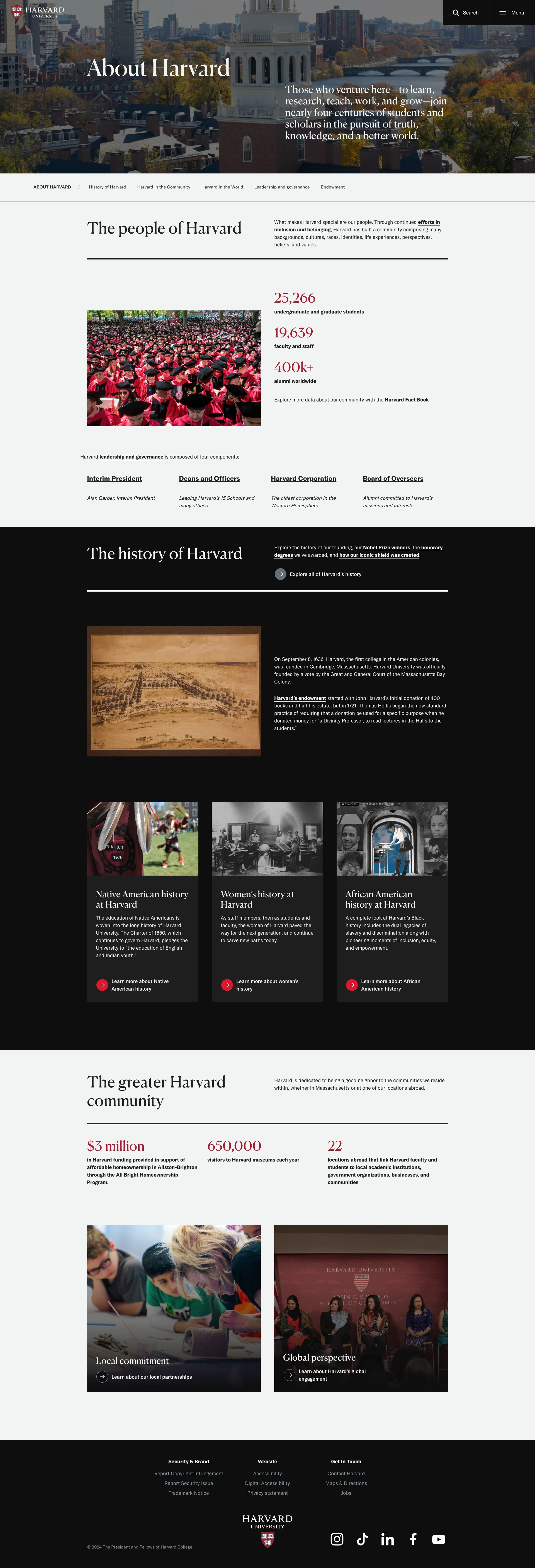 Harvard University Landing Page Example: Harvard University is devoted to excellence in teaching, learning, and research, and to developing leaders who make a difference globally.