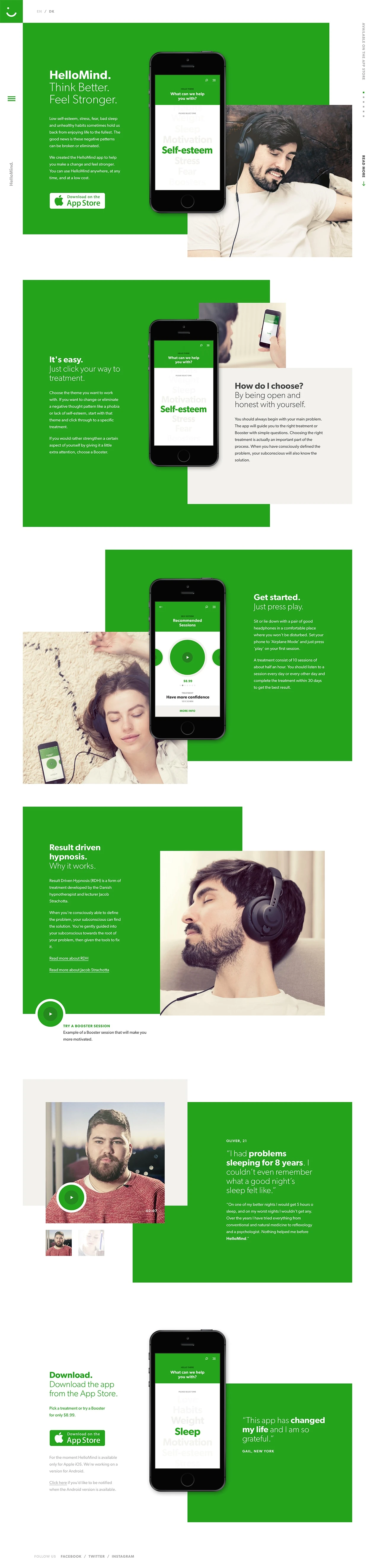 HelloMind Landing Page Example: Low self-esteem, stress, fear, bad sleep and unhealthy habits sometimes hold us back from enjoying life to the fullest.