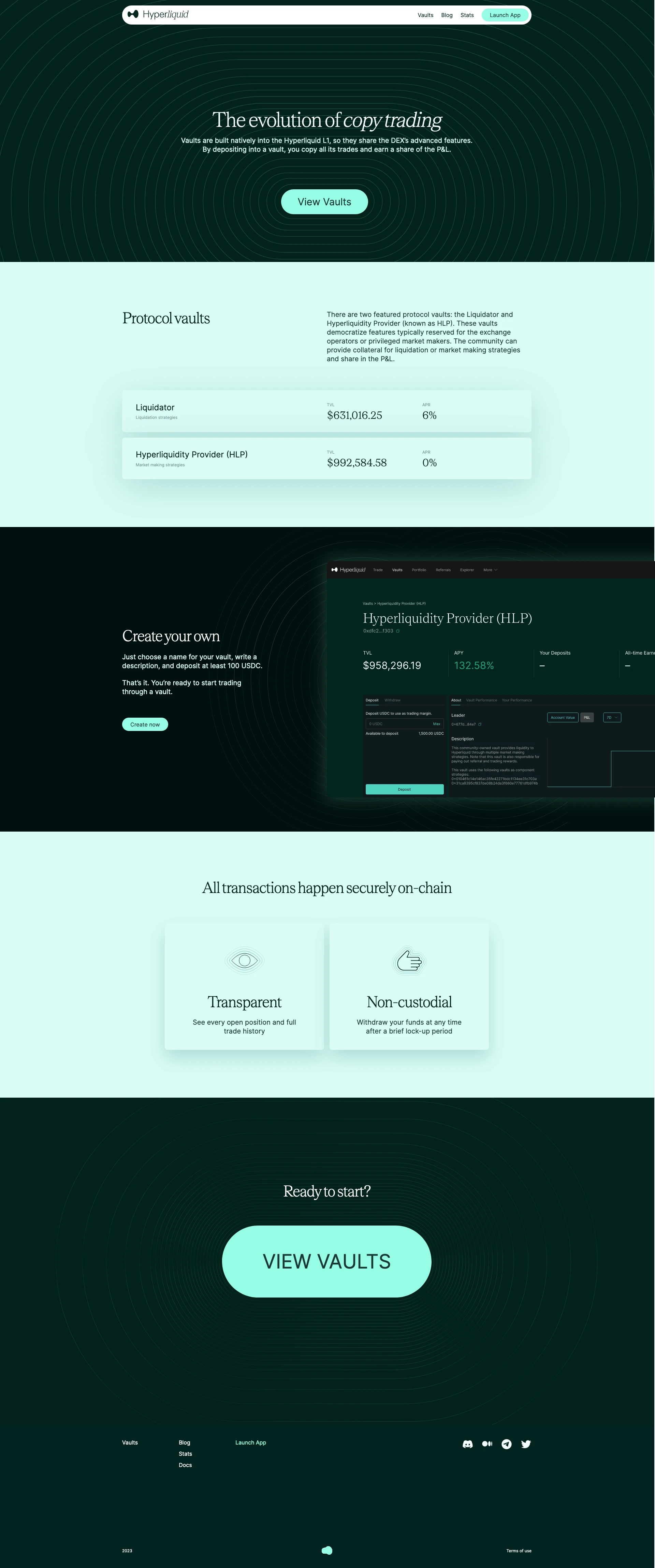 Hyperliquid Landing Page Example: Hyperliquid is a decentralized perpetual exchange with best-in-class speed, liquidity, and price.