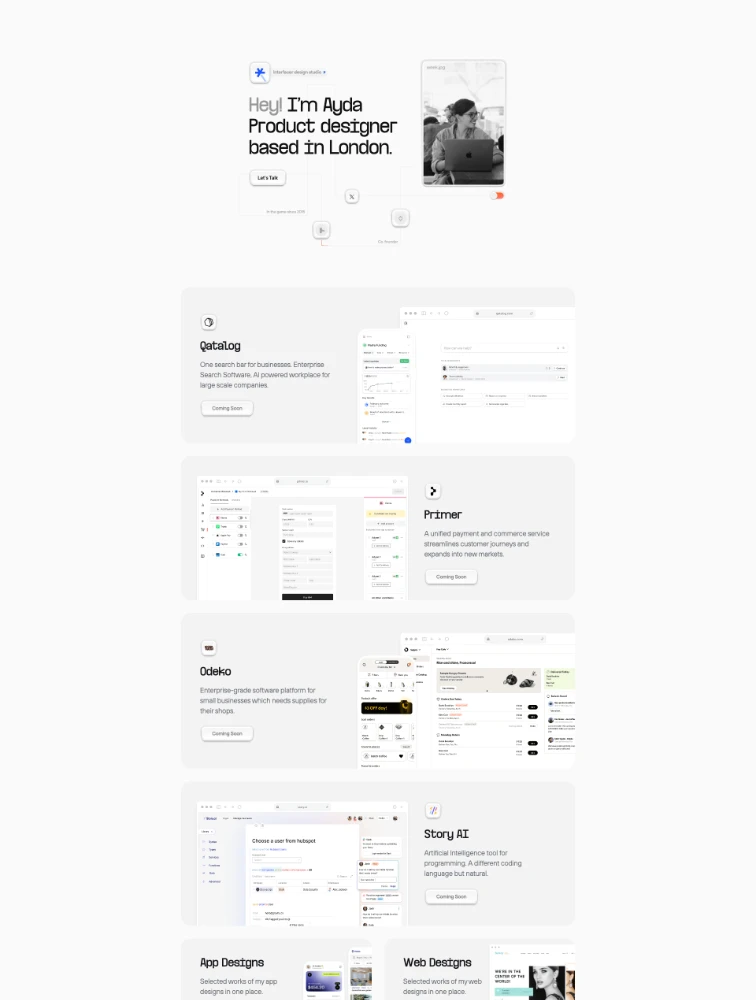 Ayda Oz website design - Lapa Ninja
