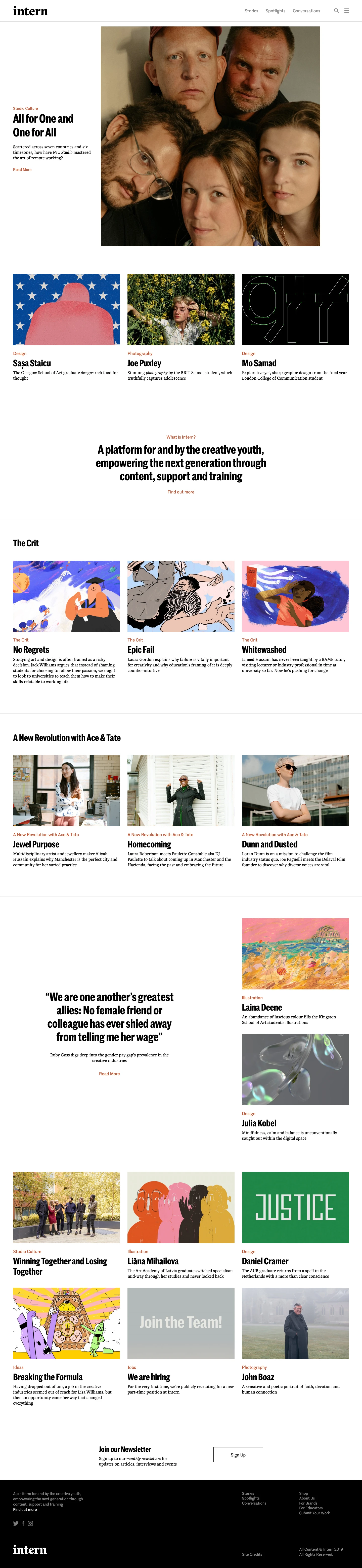 Internship Web Blog Examples Intern Magazine website design - Lapa Ninja