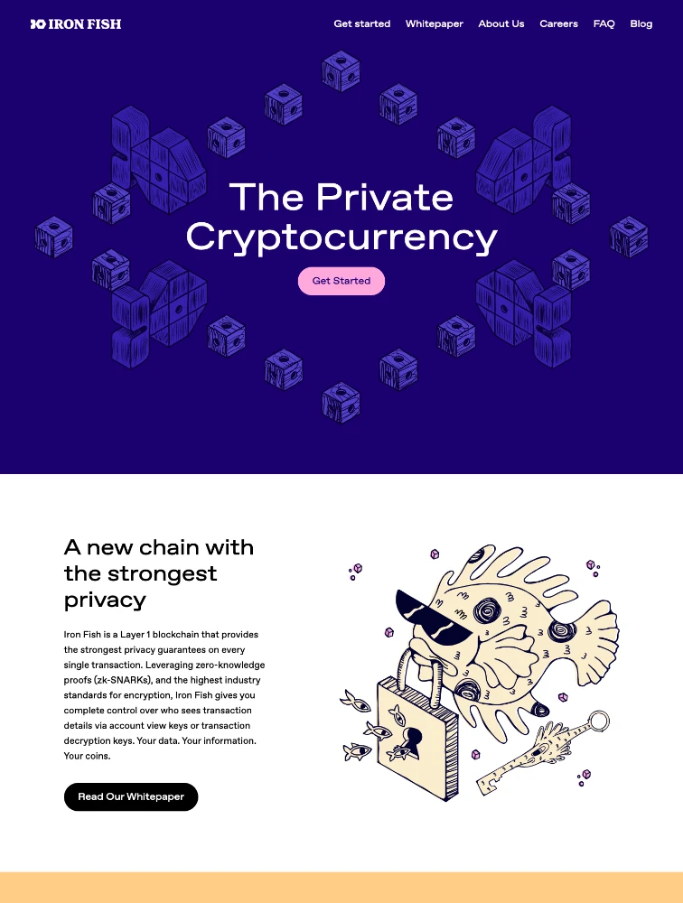 Iron Fish Landing Page Design