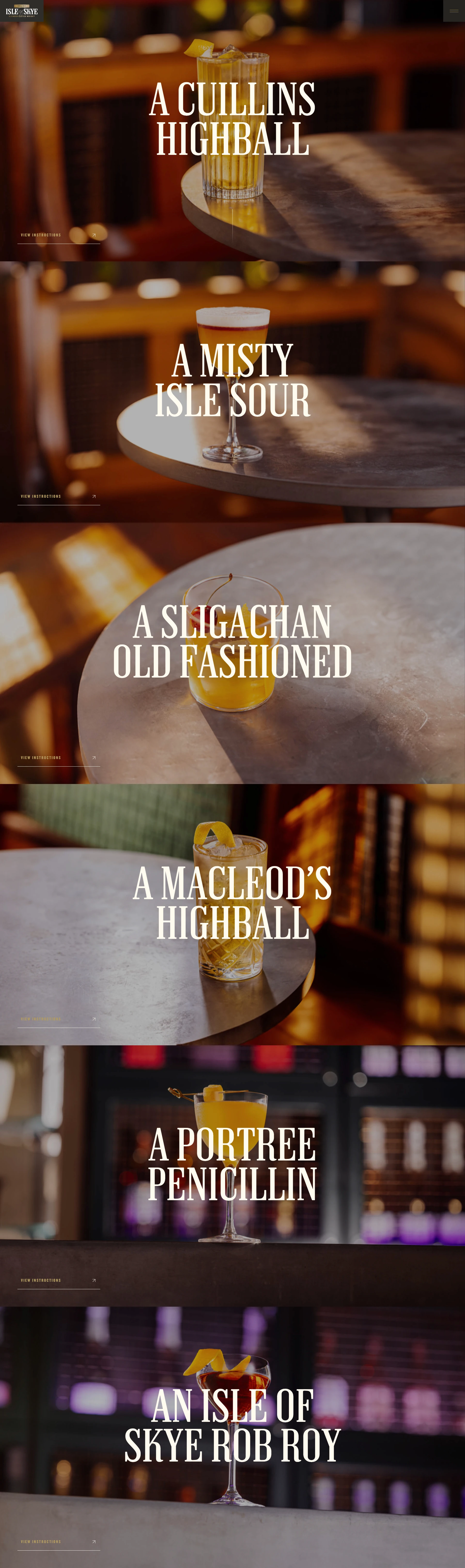 Isle of Skye Whisky Landing Page Example: It was on Skye that Ian Macleod knew he had something special to share. In the shadows of the Cuillin hills, he perfected his secret family recipe.