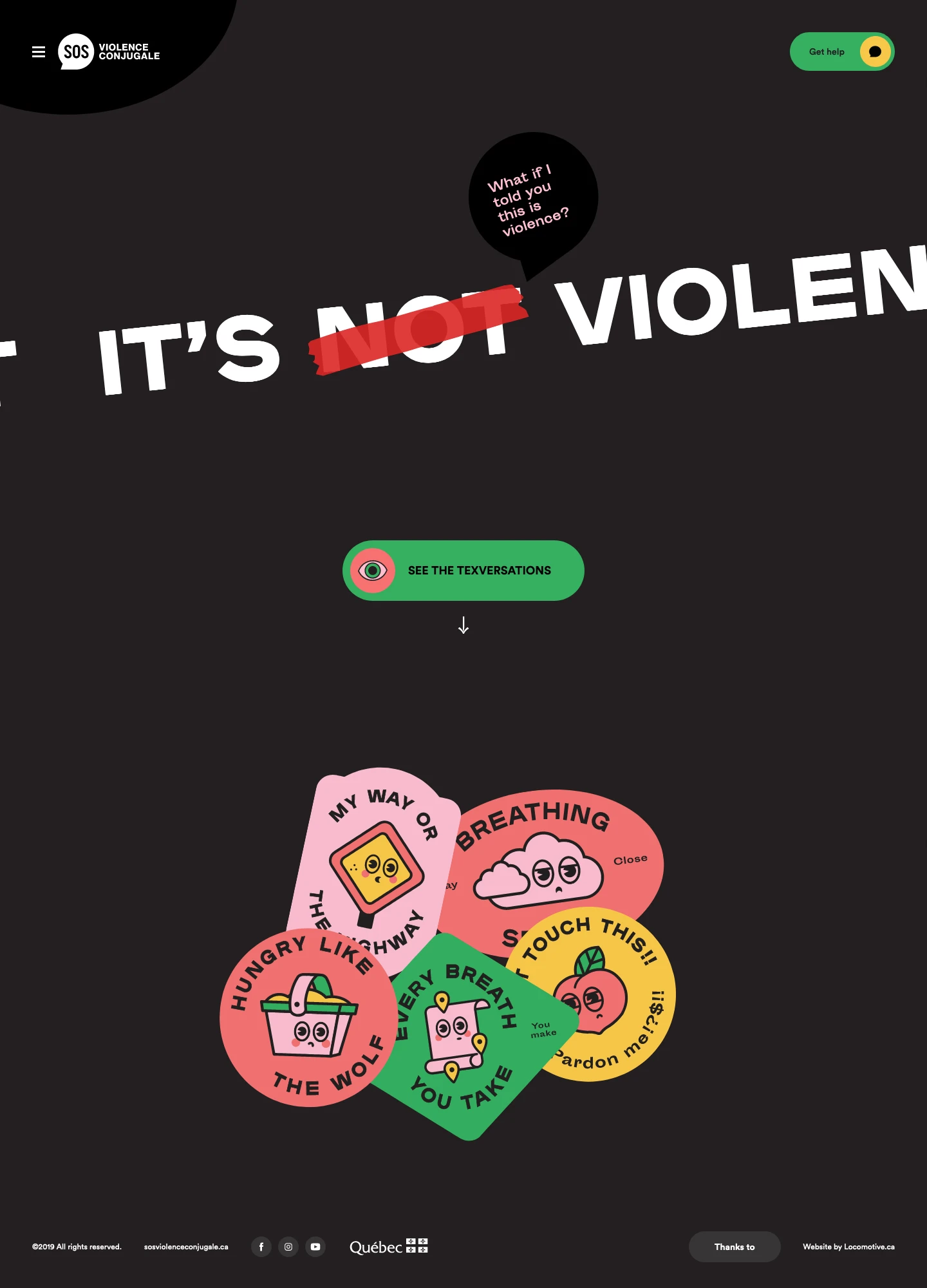 It's n̶o̶t̶ violent Landing Page Example: What if I told you this is violence? Click to discover a textversation that goes too far.