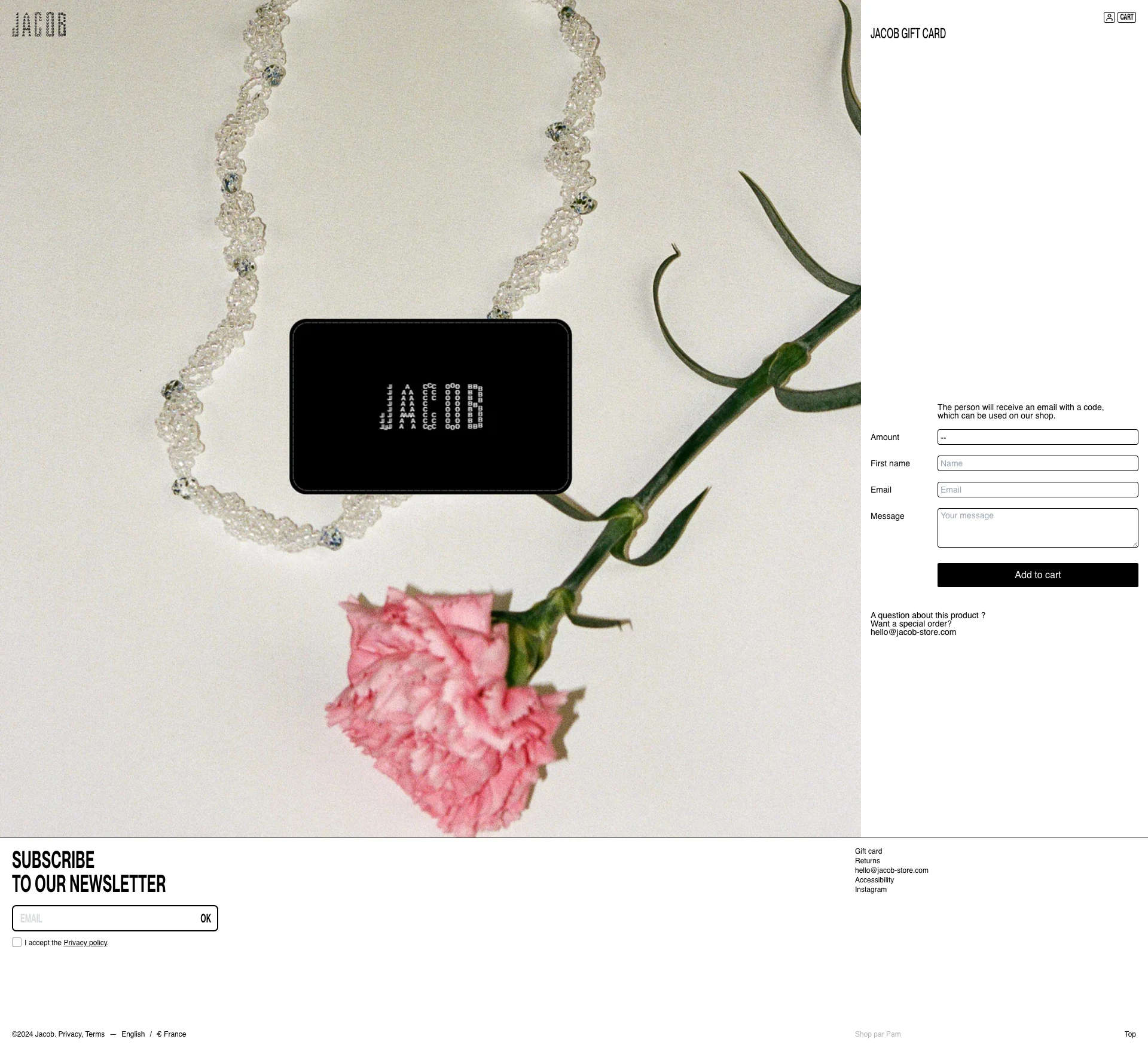 Jacob Landing Page Example: Our first collection of handmade, unique and evolving necklaces, bracelets and belts.
