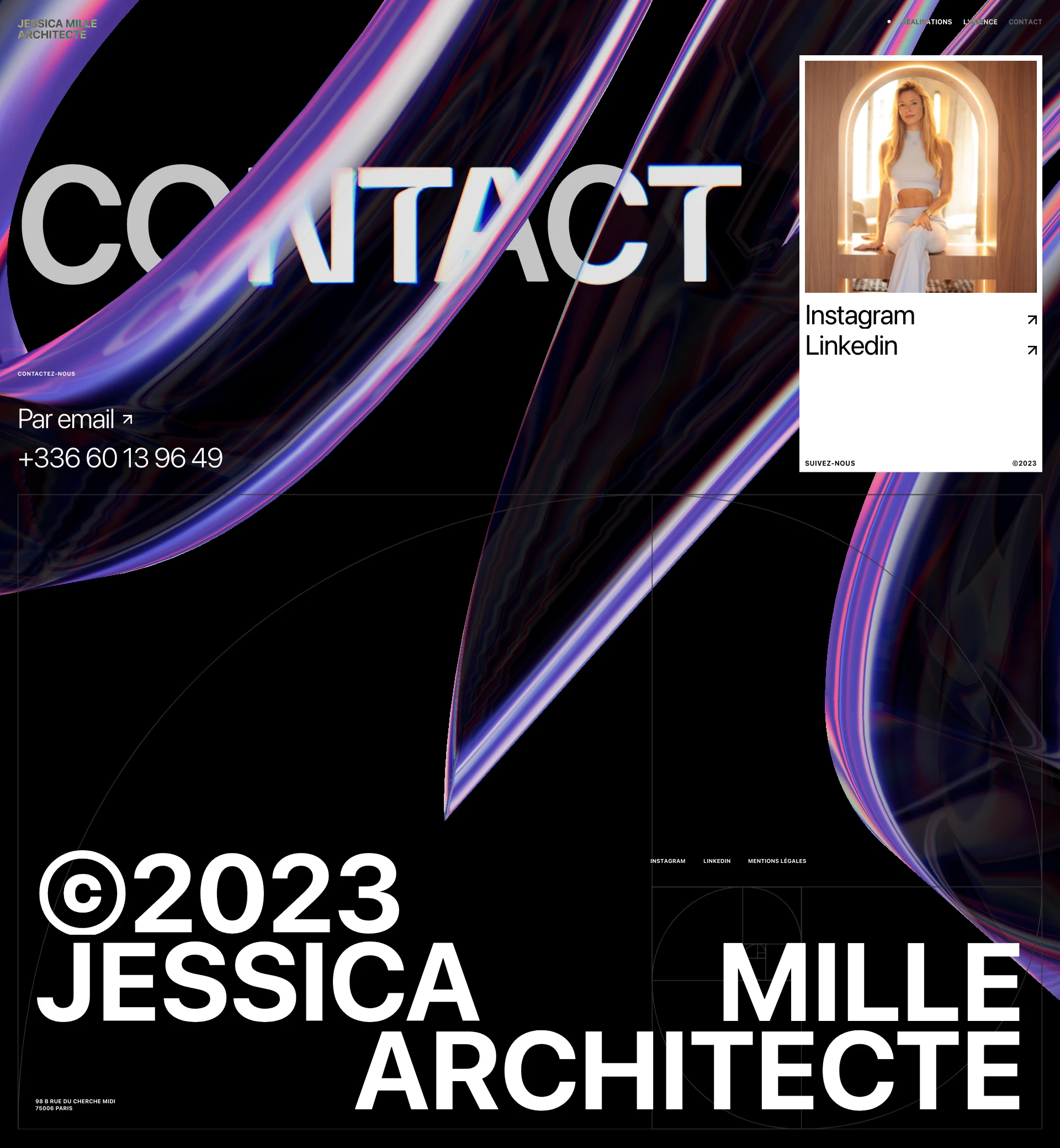 Jessica Mille Landing Page Example: Craftsmanship is always at the heart of my projects, for me it is the essence of a unique creation.