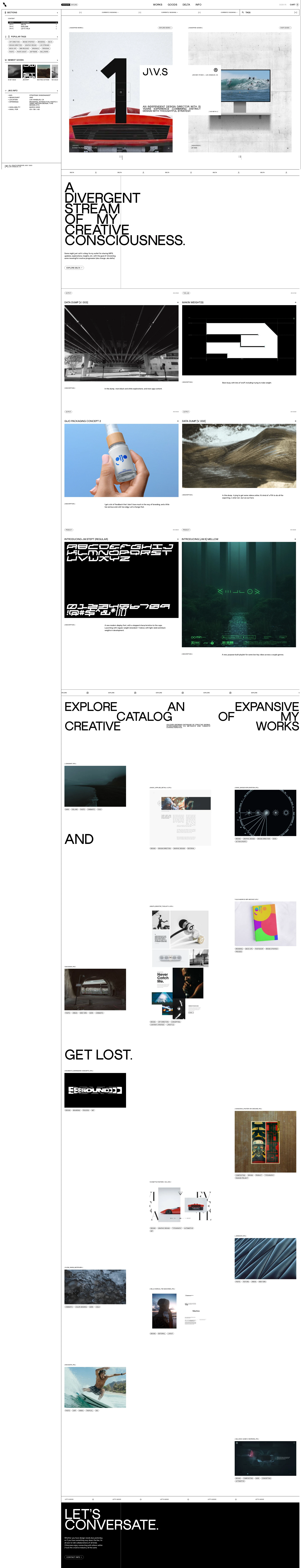 JW.S Landing Page Example: JON WAY studio. A one-man creative studio with ±15 years of experience combining distinct designs with thoughtful strategies.