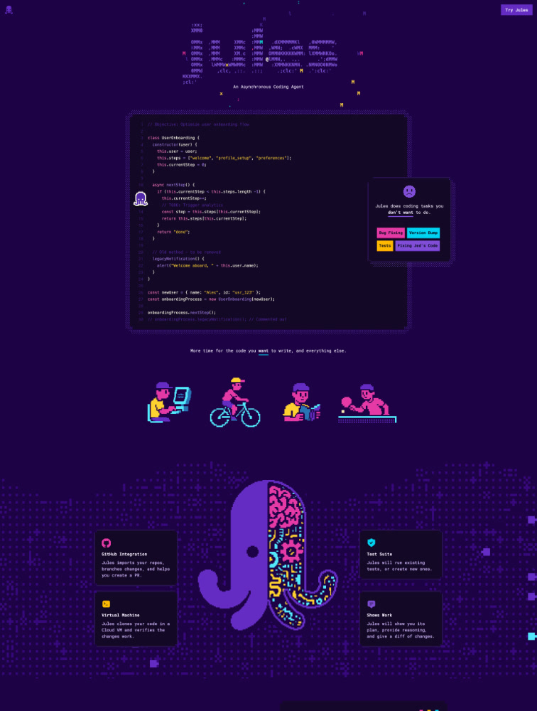 Jules Landing Page Example