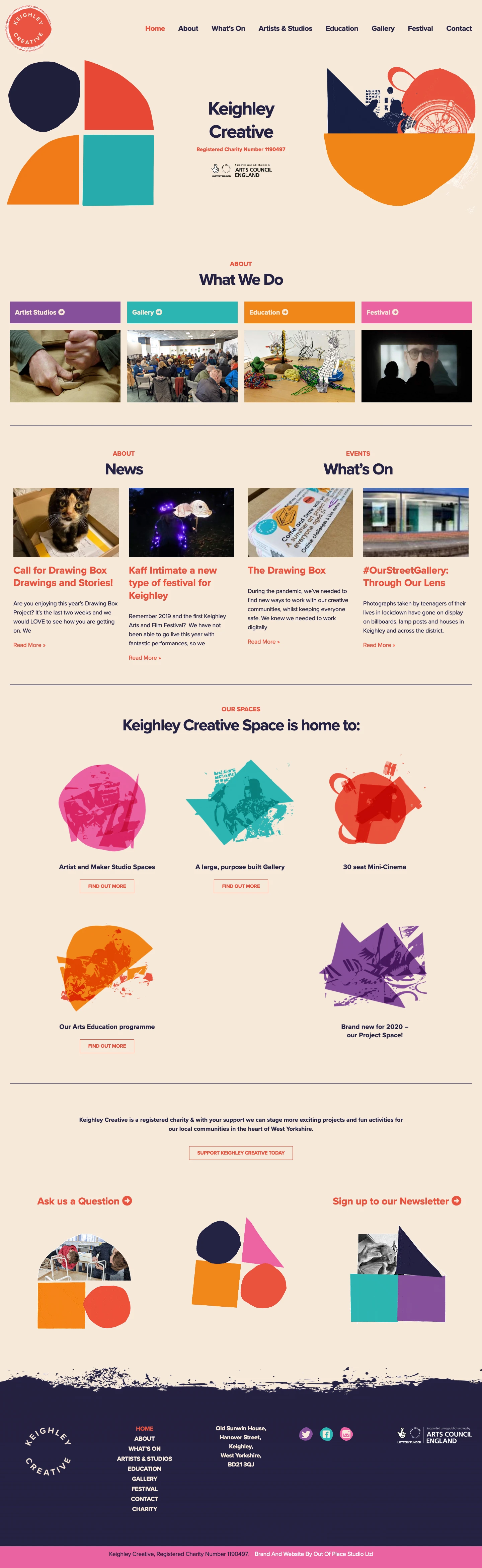 Keighley Creative Landing Page Example: Here at Keighley Creative, we do things a little bit differently. As a local charity, we’re here to bring our community a diverse range of arts and cultures, but we couldn’t do it without you. We believe that our artists and the public should have a say in what services we provide, so we listen to what you want, and we do our best to make it happen.