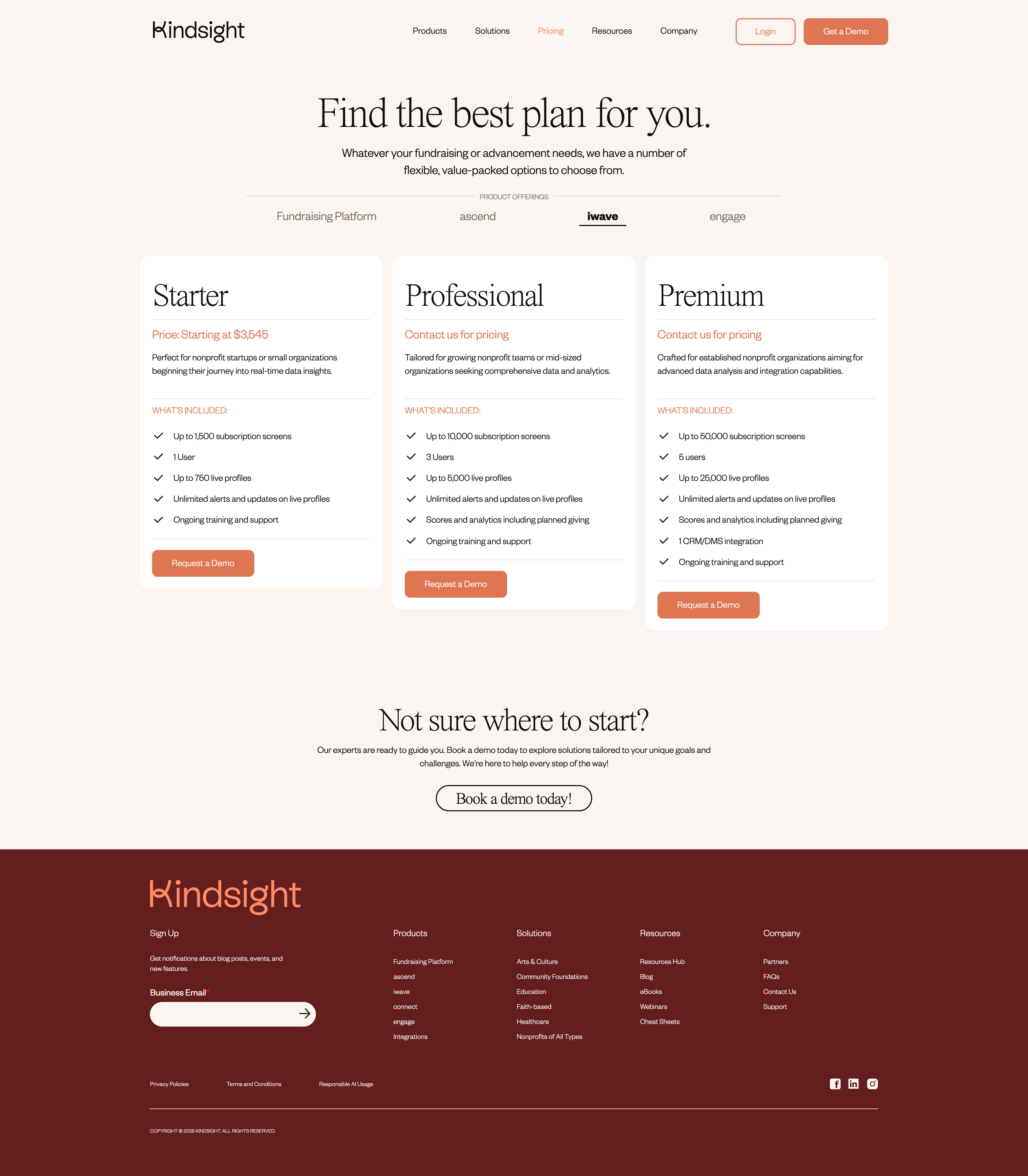 Kindsight Landing Page Example: Kindsight's fundraising software unlocks real-time insights to help you find donors, craft campaigns, and make more for your mission.