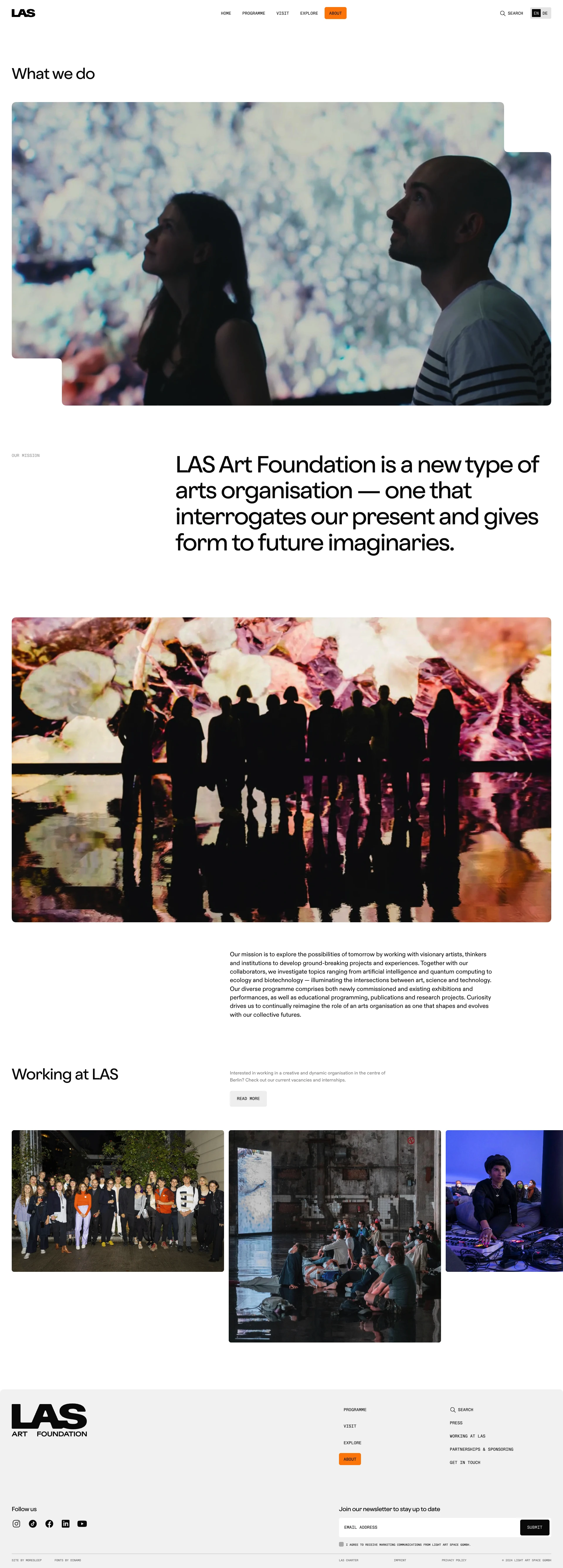 Model Las Art Examples LAS Art Foundation website design - Lapa Ninja