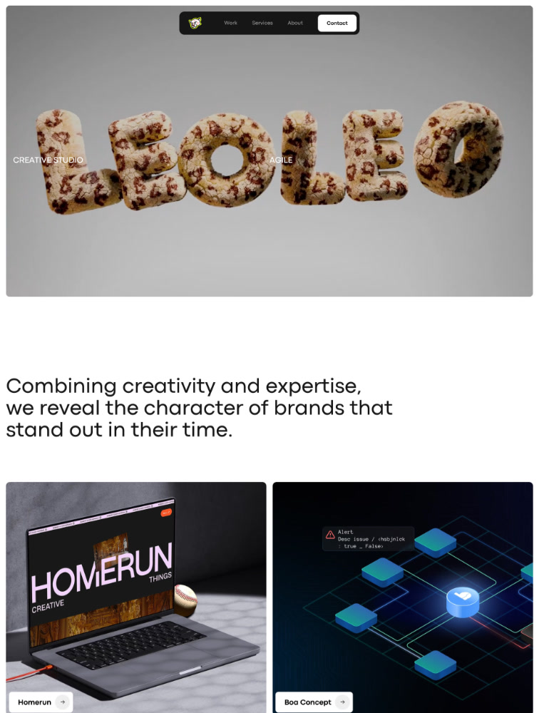 LEOLEO Studio Landing Page Example