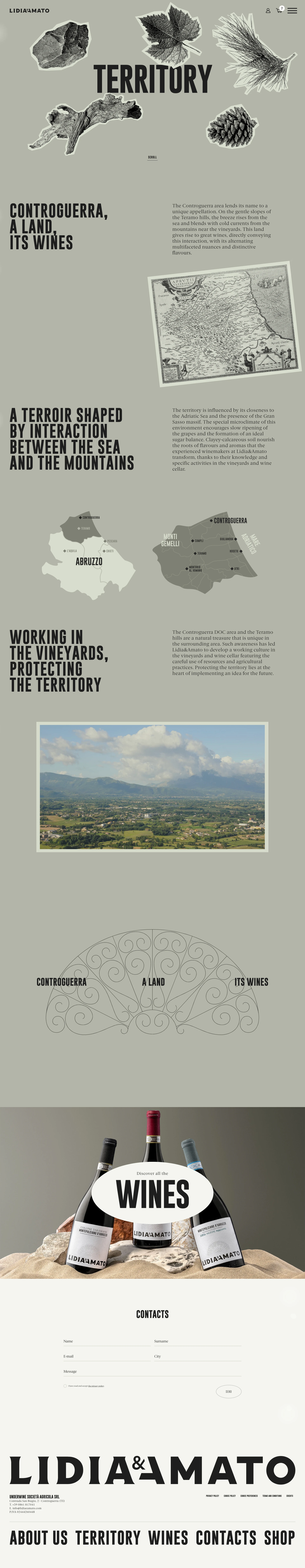 Lidia&Amato Landing Page Example: The wines of the Teramo hills, from Cantina Lidia&Amato in Controguerra, bring the history and future of a territory into the wine glass. Find out more and taste Abruzzo!
