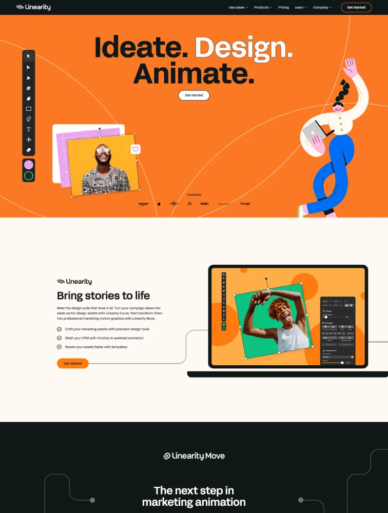 Linearity Landing Page Design