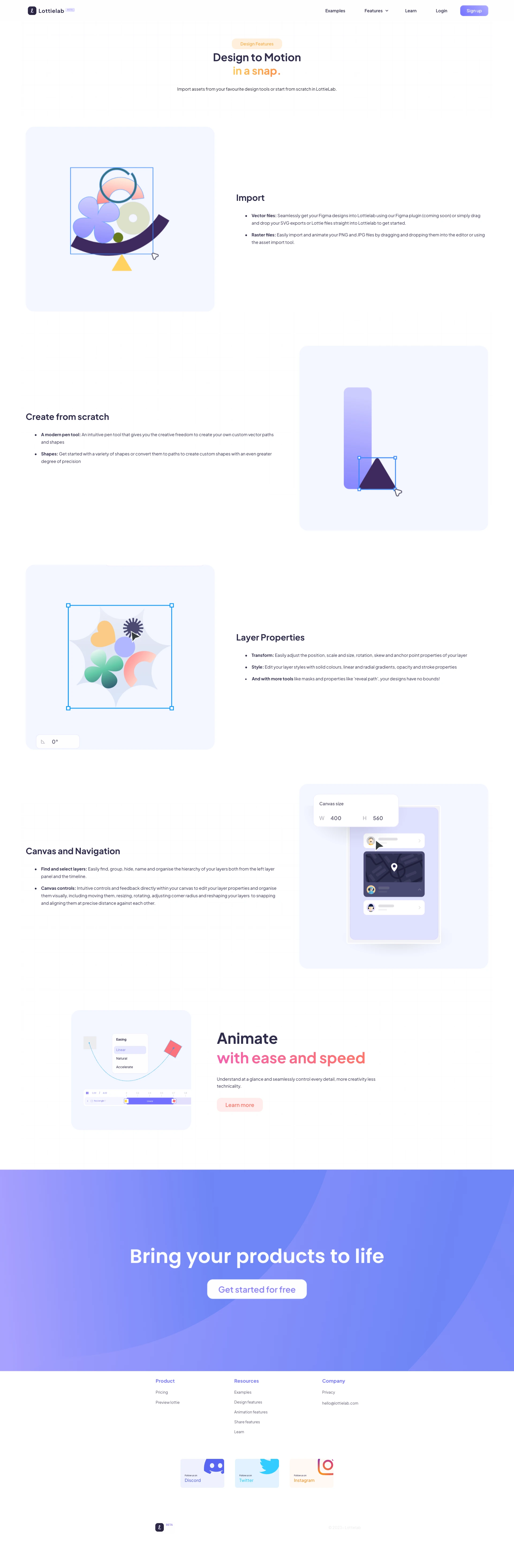 Lottielab Landing Page Example: Create and ship animations to your products faster. Bring your websites and apps to life with the simplest editor for lottie animations.