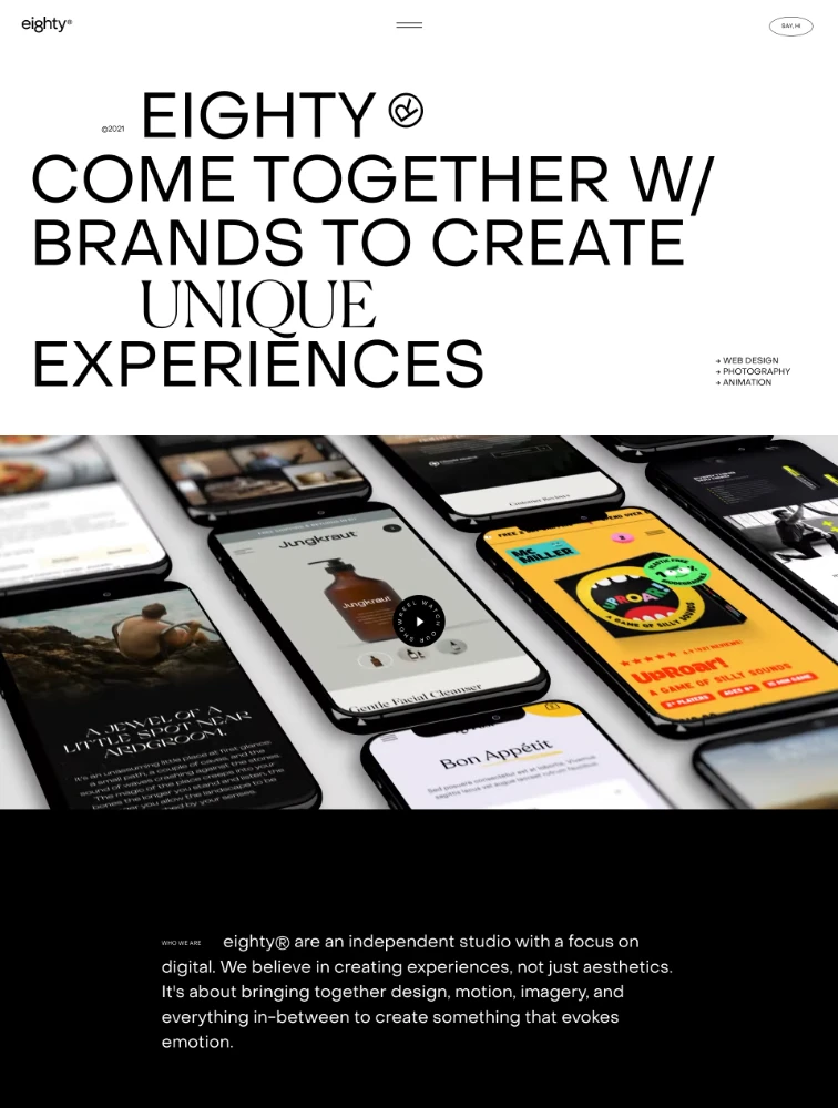 eighty Landing Page Design