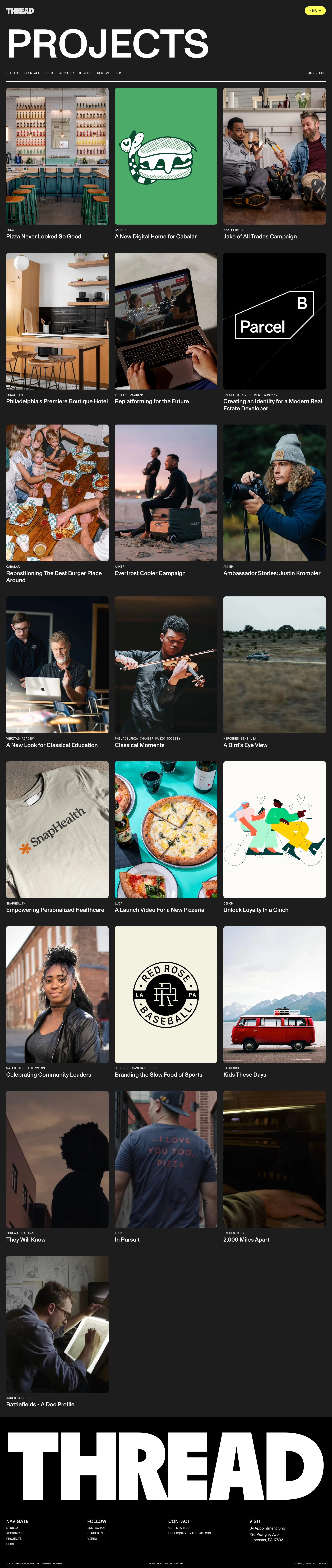 The Thread Project Thread website design - Lapa Ninja