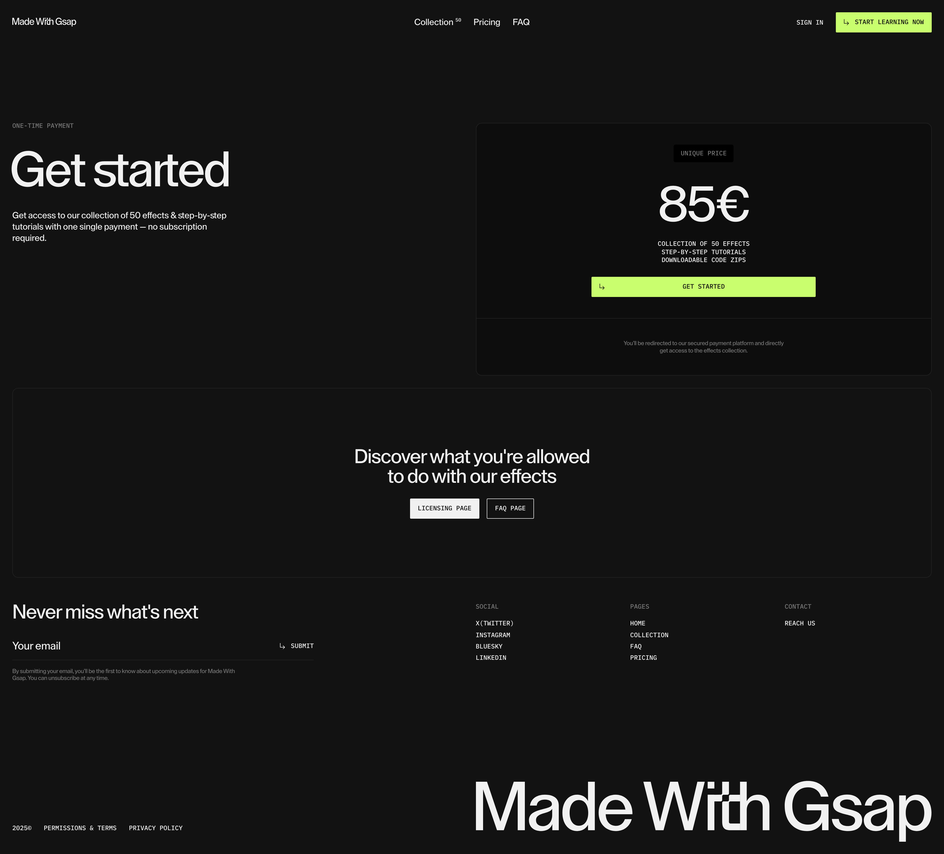 Made With Gsap - Pricing Example