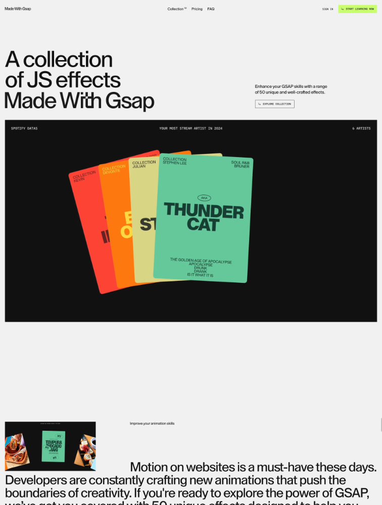 Made With Gsap Landing Page Example
