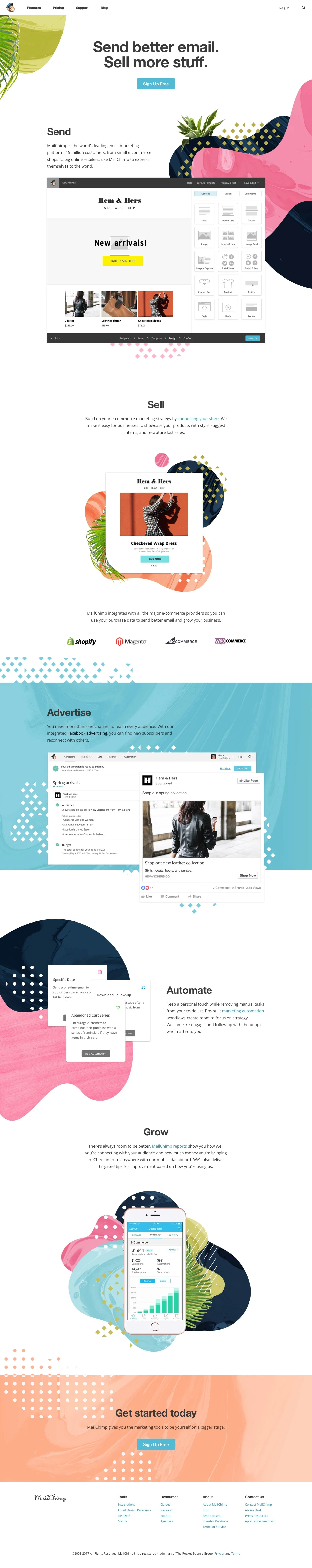MailChimp Landing Page Example: MailChimp is the world’s leading email marketing platform. 