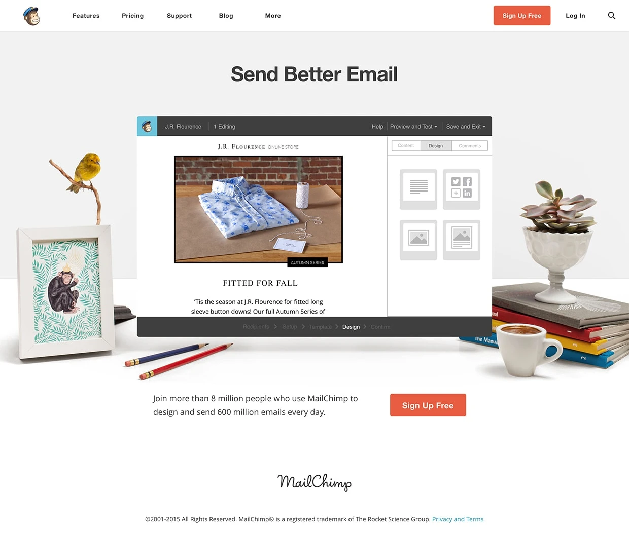 Mailchimp Landing Page Example: MailChimp is the best way to design, send, and share email newsletters.