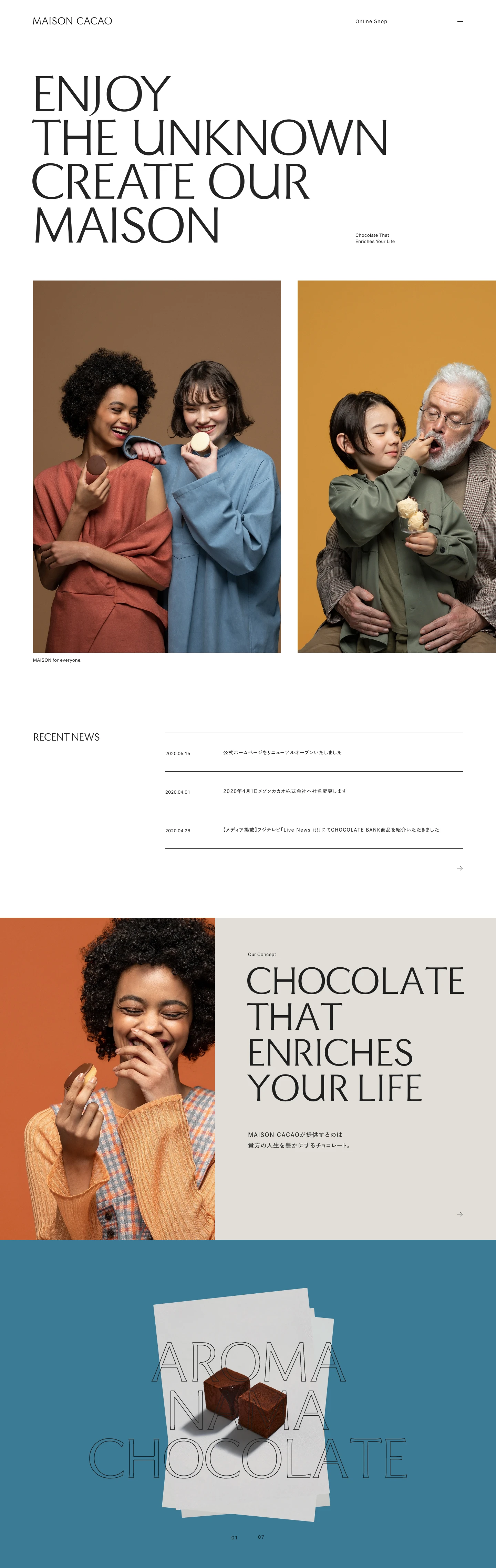MAISON CACAO Landing Page Example: Chocolate That Enriches Your Life
