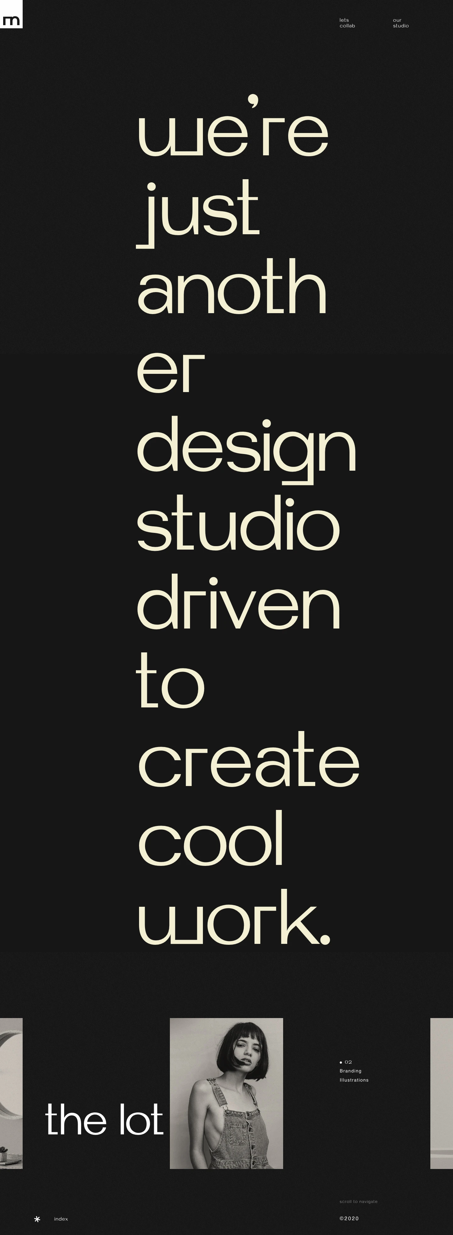 Studio Malvah Landing Page Example: Just another design studio driven to create cool shit.