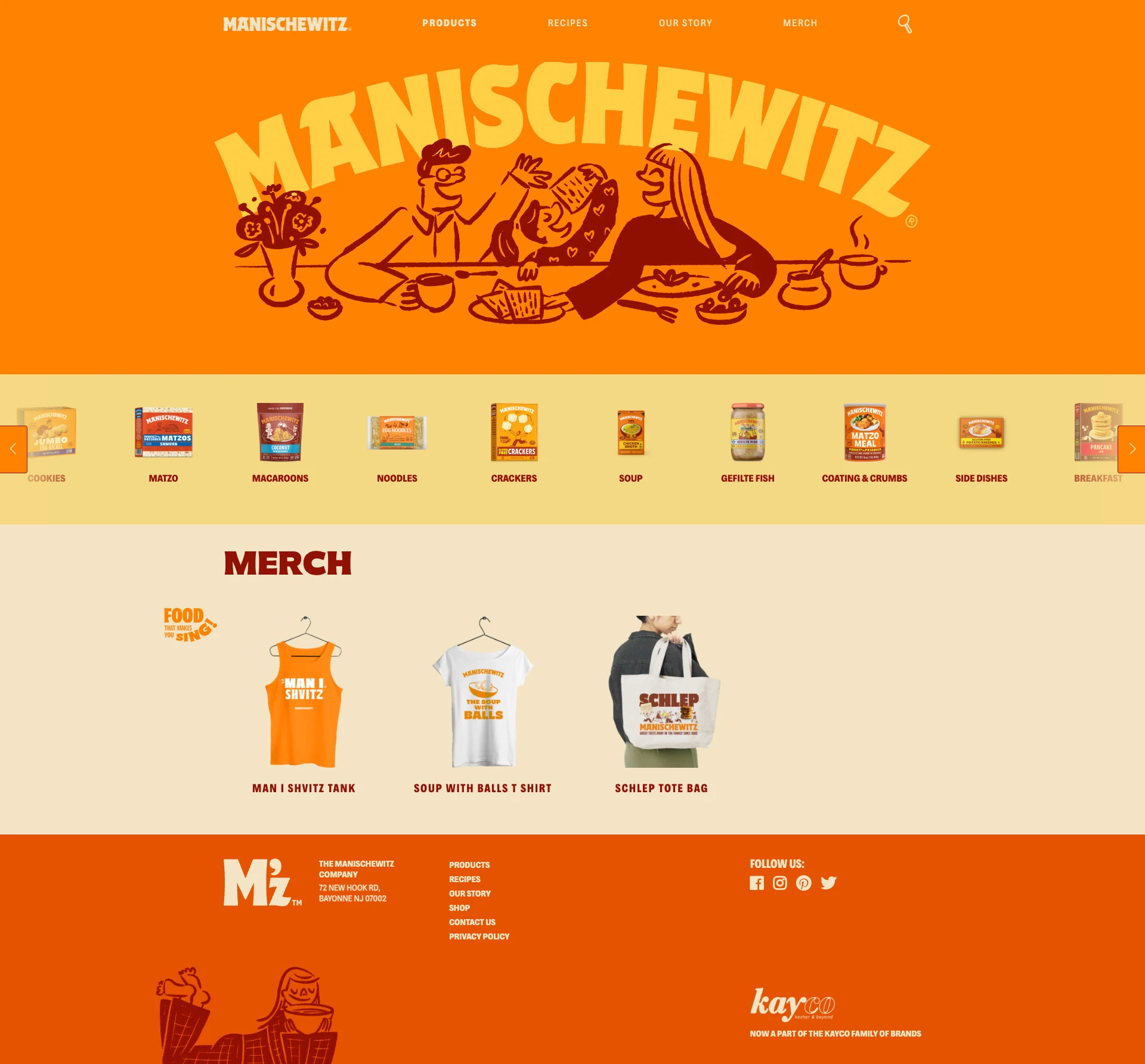 Manischewitz Landing Page Example: The Manischewitz Company has been making traditional Jewish foods since 1888, all going back to when Rabbi Dov Behr Manischewitz founded a small Matzo bakery in Cincinnati, Ohio. During that great age of American innovation, he tinkered away in his small bakery and discovered that the secret to machine matzo is square! That's how first entirely automated Kosher matzo production was born. Certified by an assembly of Rabbis from all over the world, they travelled from far and wide to witness Rabbi Manischewitz’s marvelous matzo making machine.