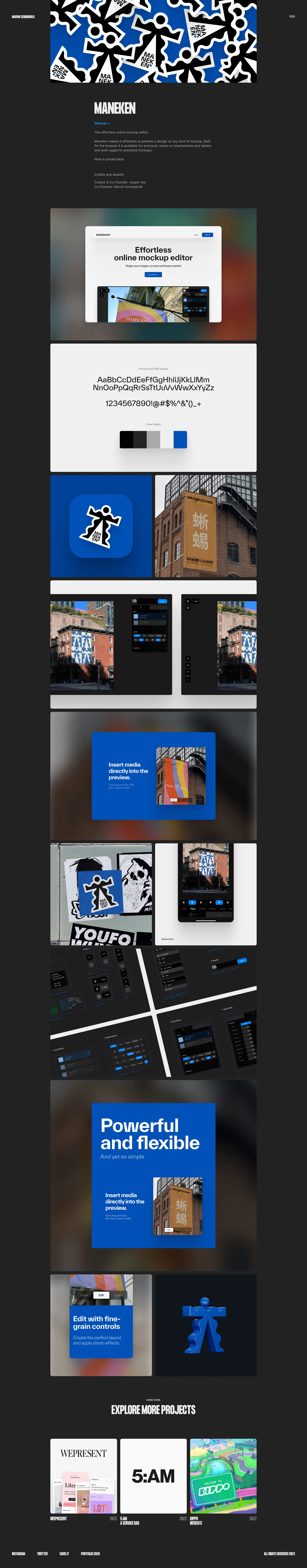 Marvin Schwaibold Landing Page Example: German visual designer living in New York City.