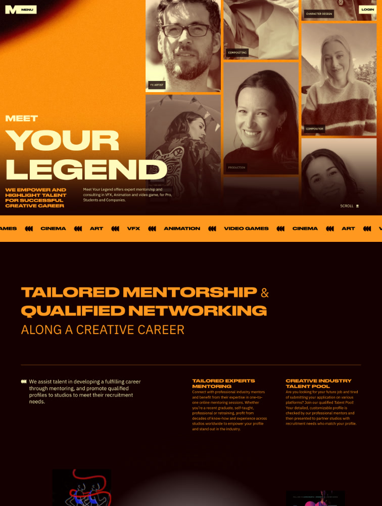 Meet Your Legend Landing Page Example