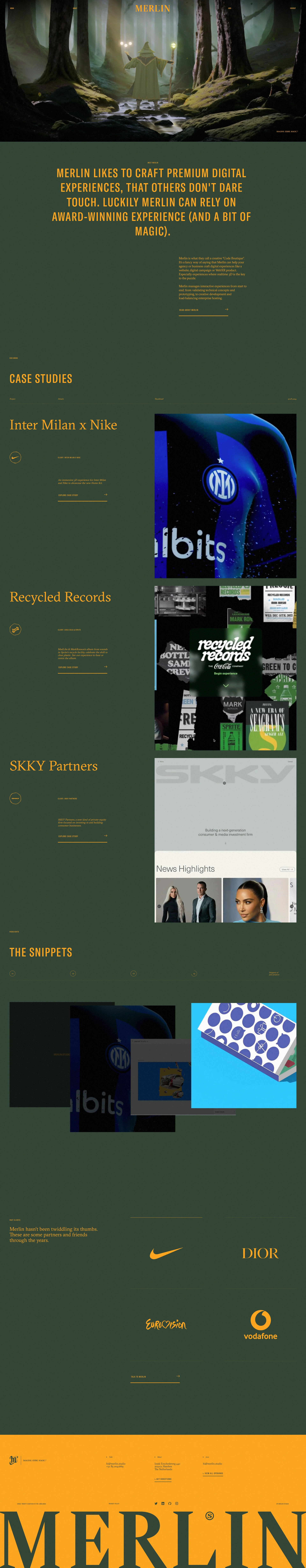 Merlin website design - Lapa Ninja