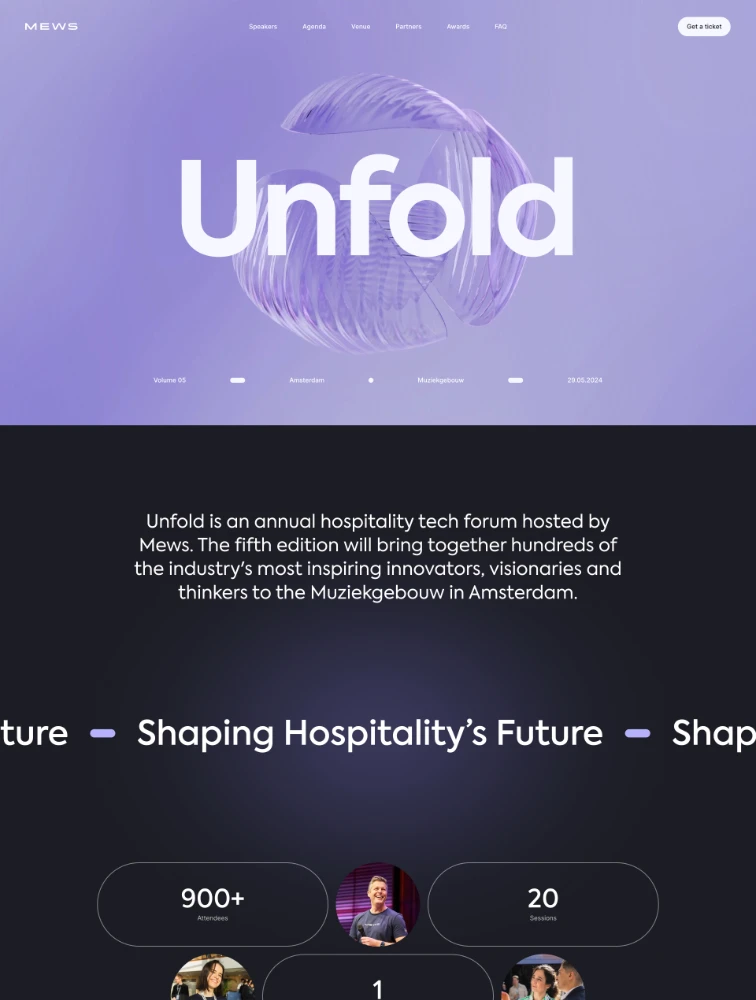 Unfold Amsterdam 2024 Landing Page Example