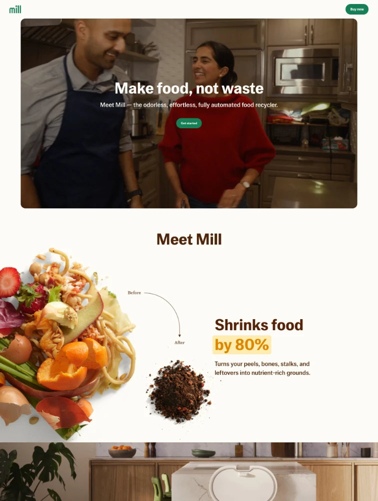Mill Landing Page Example