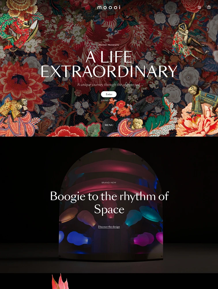 Moooi Landing Page Design