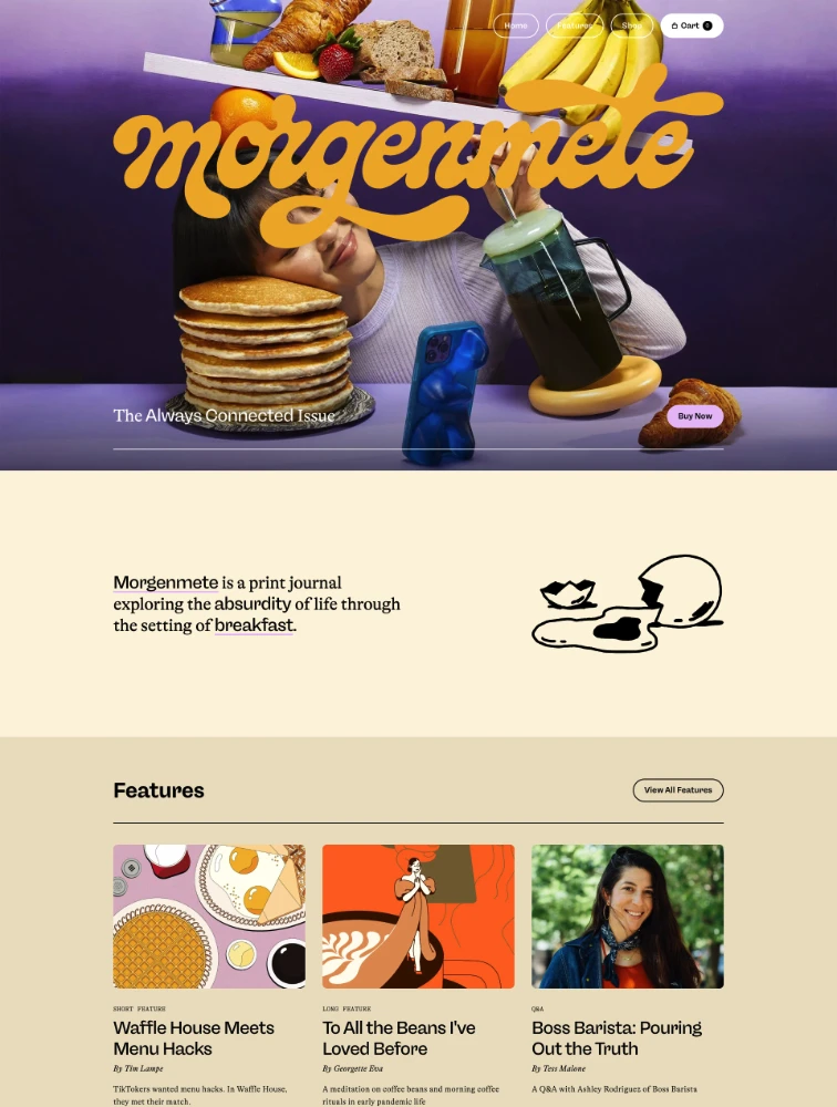 Morgenmete Landing Page Example