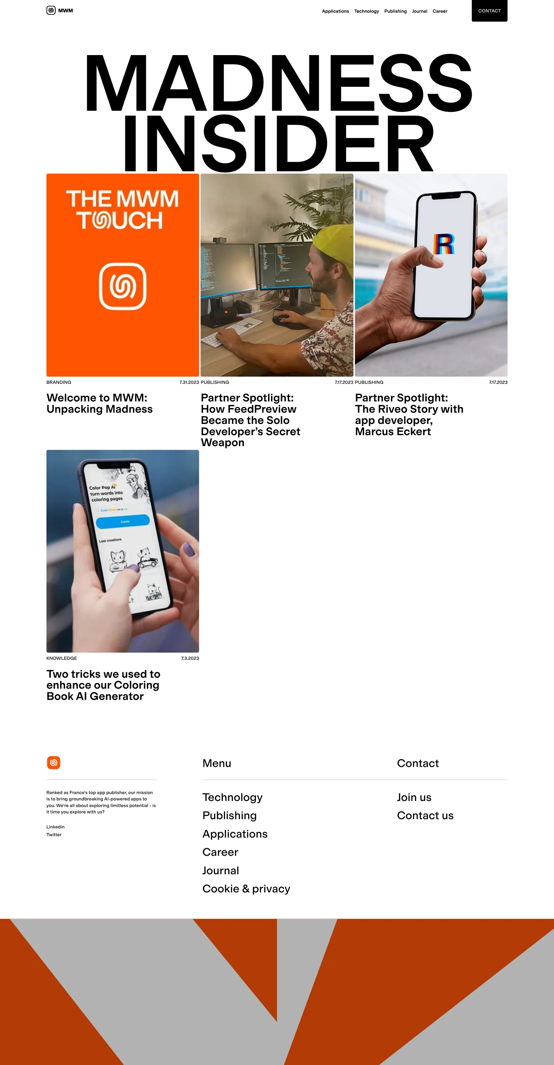 MWM Landing Page Example: MWM, crafts state-of-the-art AI apps for Android and iOS. Enhancing mobile app creativity with cutting-edge machine learning. Join the revolution in French Tech today!