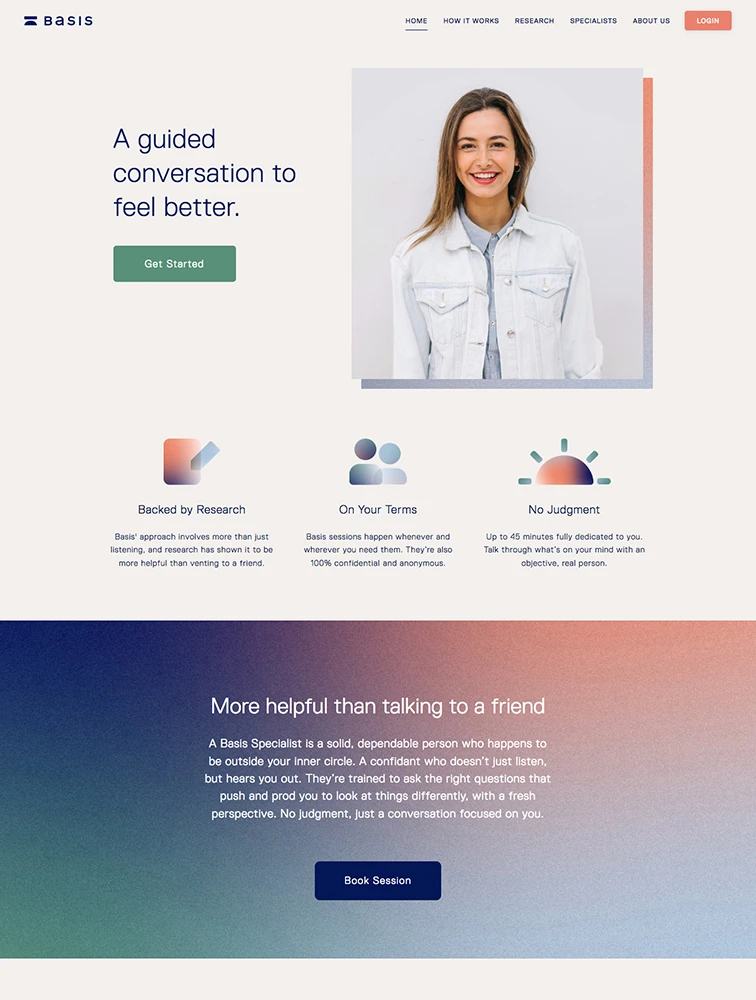 Basis Landing Page Design