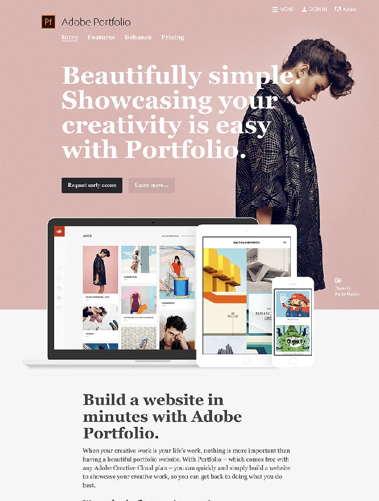 Adobe Portfolio website design - Lapa Ninja